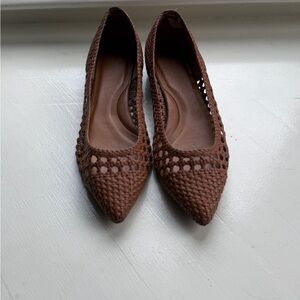 Brown Woven Flats
